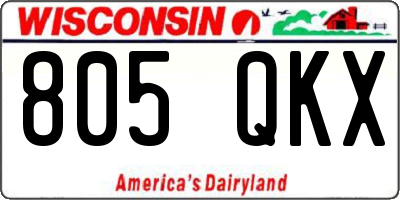 WI license plate 805QKX
