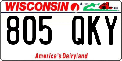 WI license plate 805QKY