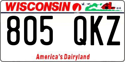 WI license plate 805QKZ