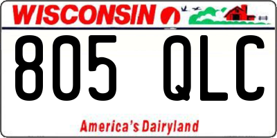 WI license plate 805QLC