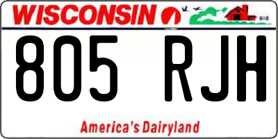 WI license plate 805RJH