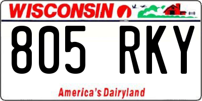 WI license plate 805RKY