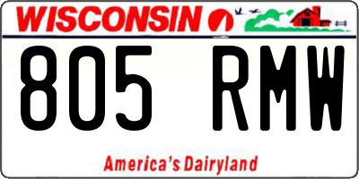 WI license plate 805RMW