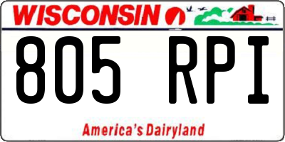 WI license plate 805RPI