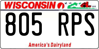 WI license plate 805RPS