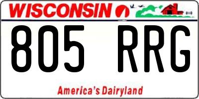 WI license plate 805RRG