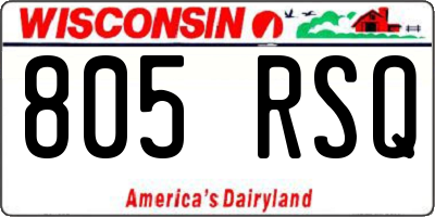 WI license plate 805RSQ