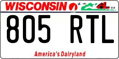 WI license plate 805RTL