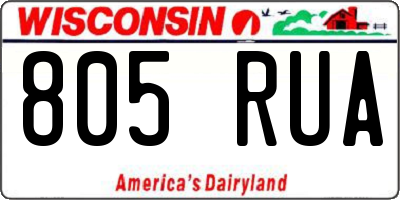 WI license plate 805RUA