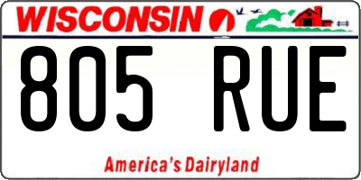 WI license plate 805RUE