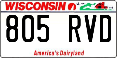 WI license plate 805RVD