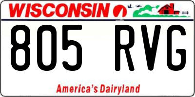 WI license plate 805RVG