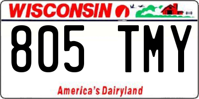 WI license plate 805TMY