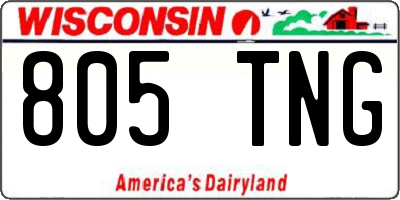 WI license plate 805TNG