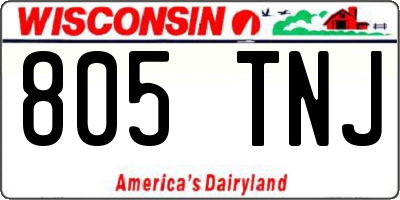 WI license plate 805TNJ