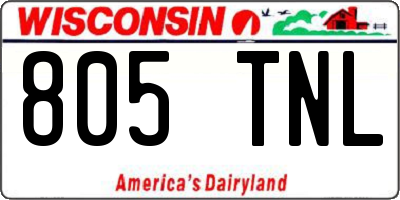 WI license plate 805TNL