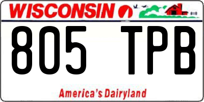 WI license plate 805TPB