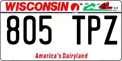 WI license plate 805TPZ