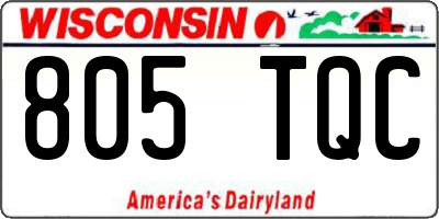 WI license plate 805TQC