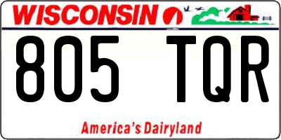 WI license plate 805TQR