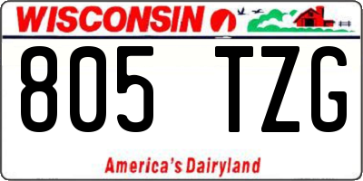 WI license plate 805TZG