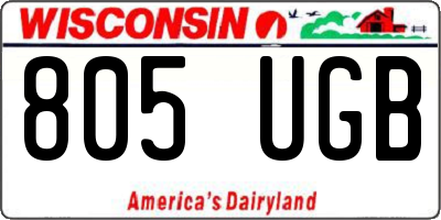 WI license plate 805UGB