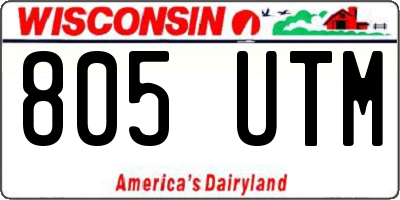 WI license plate 805UTM