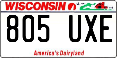 WI license plate 805UXE