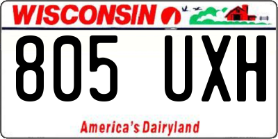 WI license plate 805UXH