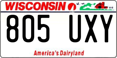 WI license plate 805UXY