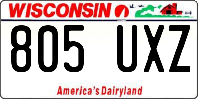 WI license plate 805UXZ