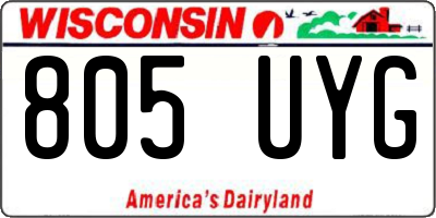 WI license plate 805UYG
