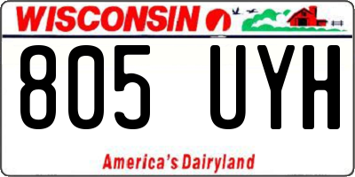 WI license plate 805UYH