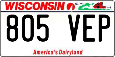 WI license plate 805VEP