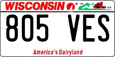 WI license plate 805VES