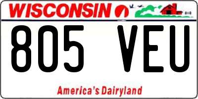 WI license plate 805VEU