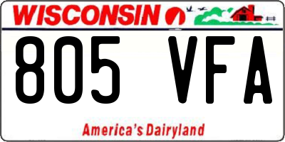 WI license plate 805VFA
