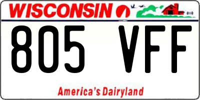 WI license plate 805VFF