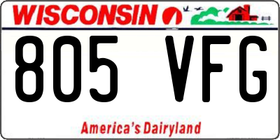 WI license plate 805VFG