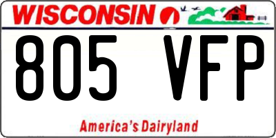 WI license plate 805VFP