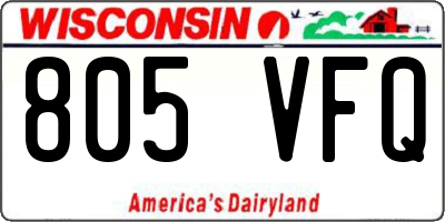 WI license plate 805VFQ