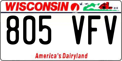 WI license plate 805VFV