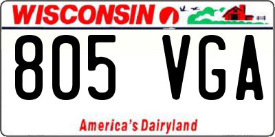 WI license plate 805VGA