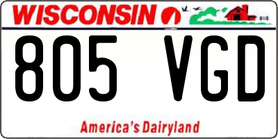 WI license plate 805VGD