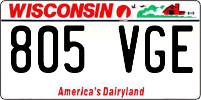 WI license plate 805VGE