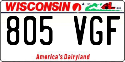 WI license plate 805VGF