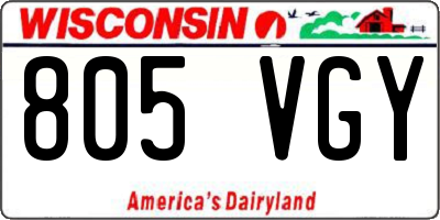 WI license plate 805VGY