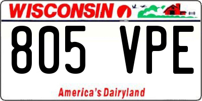 WI license plate 805VPE
