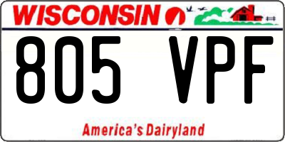 WI license plate 805VPF