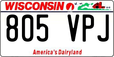 WI license plate 805VPJ